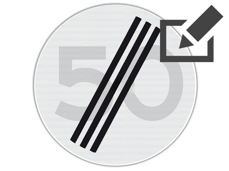 Verkeersbord RVV A02 - Einde maximumsnelheid Ø 80 cm