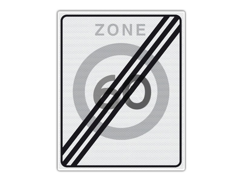 Verkeersbord RVV A02-60ZE – EINDE 60KM – ZONE