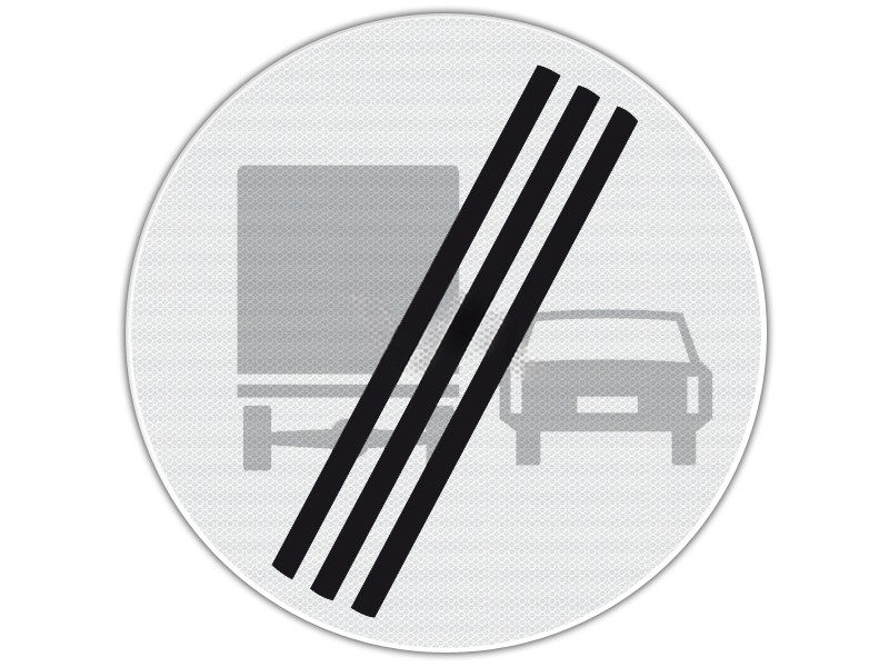 Verkeersbord RVV F04 - Einde inhaalverbod voor vrachtwagens