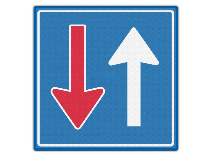 Verkeersbord RVV F06 - Voorrang op tegemoetkomend verkeer