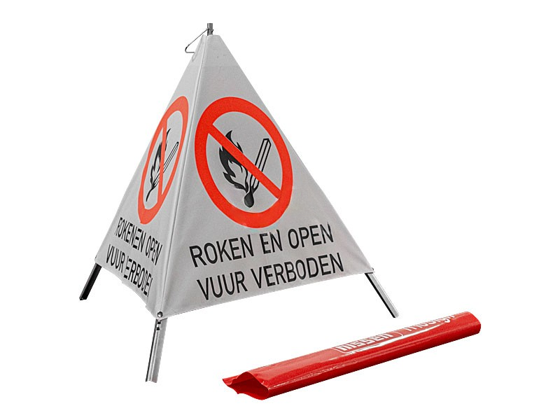 Vouwdriehoek 70 cm Roken en Open Vuur verboden