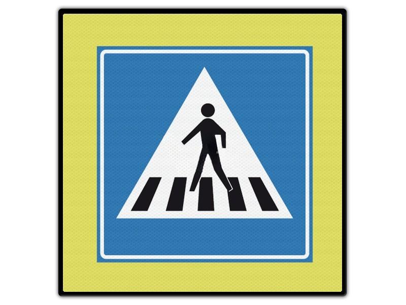 Verkeersbord RVV L02f - Voetgangersoversteekplaats fluor