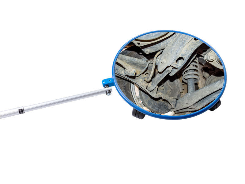 Inspectiespiegel met wieltjes