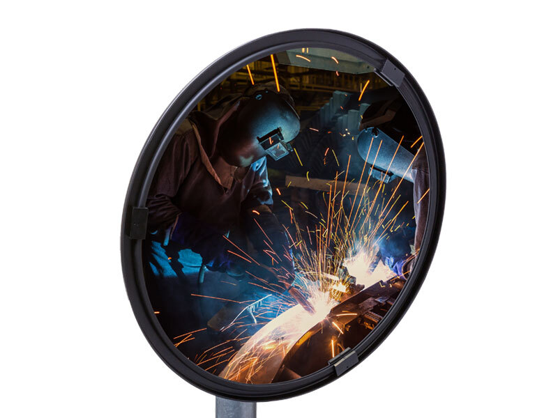 Industriespiegel acryl rond