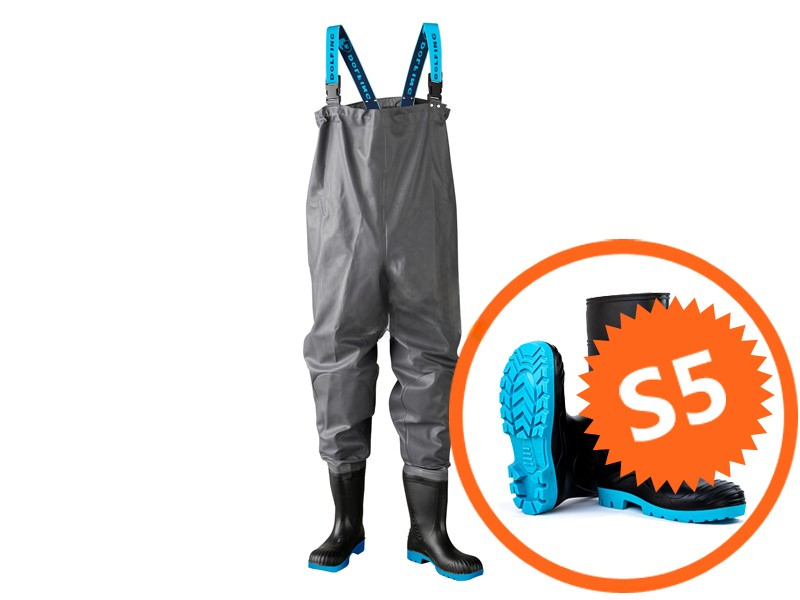 Waadbroek Topster met veiligheidslaarzen (S5) maat M