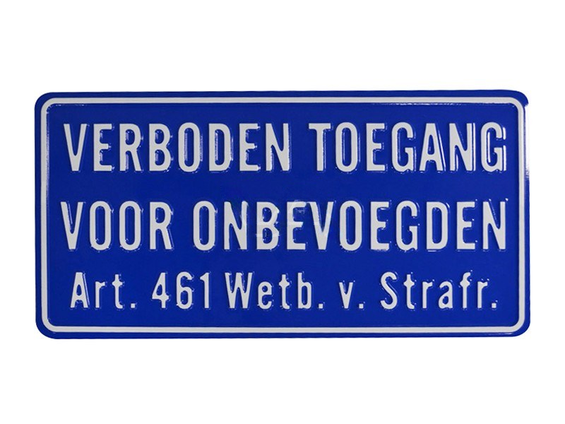 Verboden Toegang geperst metaal 50 x 27 cm