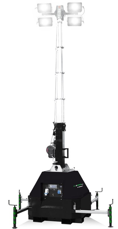 Lichtmast X-Mast 4 x 320 Watt LED