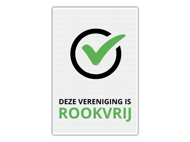 Verkeersbord RV05 - Deze Vereniging is Rookvrij 40 x 60