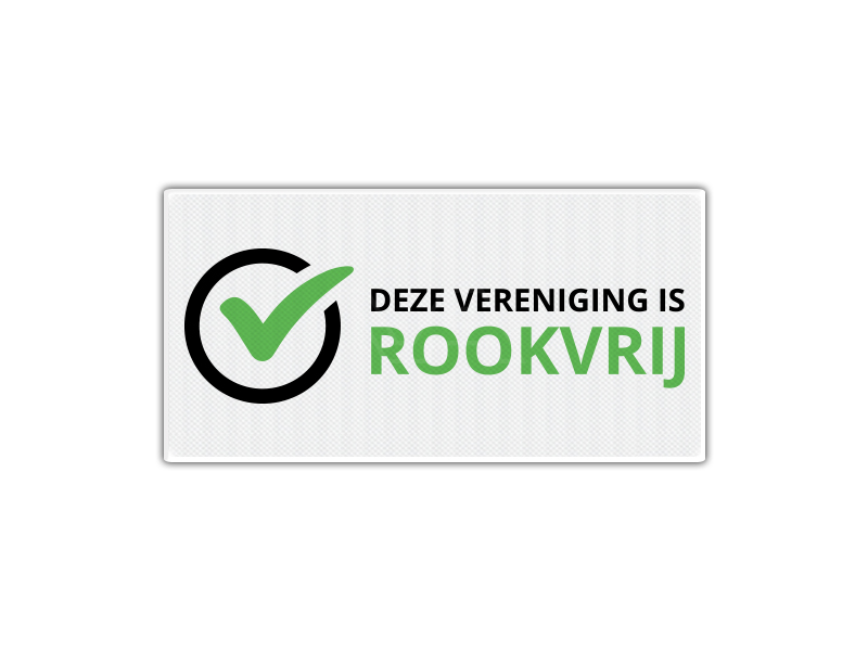 Verkeersbord RV08 - Deze Vereniging is Rookvrij 40 x 20