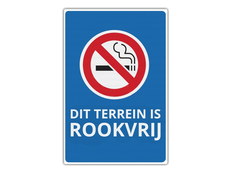 Verkeersbord RV12 - Dit Terrein is Rookvrij 40 x 60