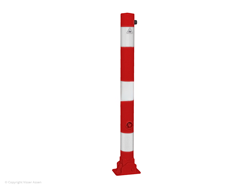 Parkeerpaal klapbaar met voetplaat en driehoekslot Ø 76 mm 