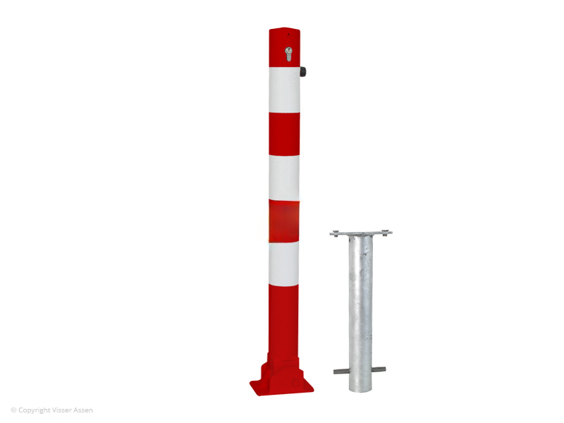 Parkeerpaal klapbaar met cilinderslot Ø 76 mm 