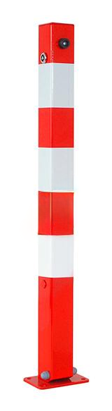 Parkeerpaal klapbaar met voetplaat en driehoekslot 70 mm 