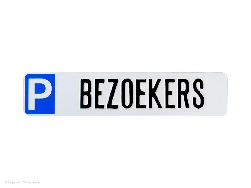 Parkeerbord Parkeren Bezoekers geperst 52 x 11 cm