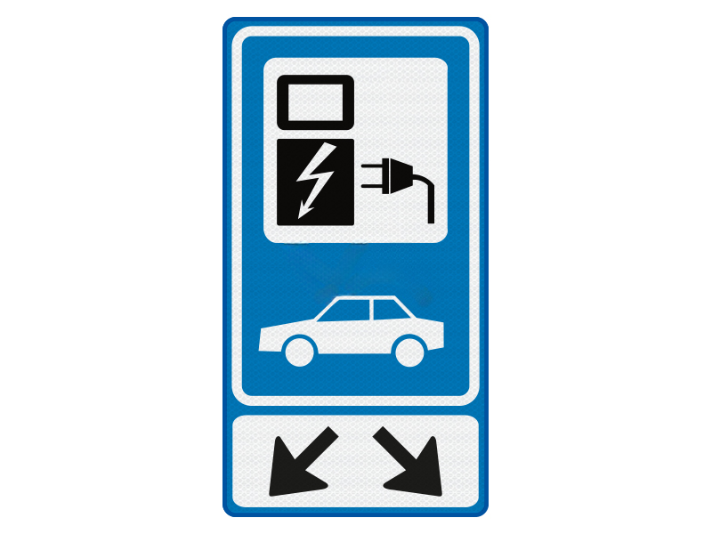 130132_Verkeersbord_BW101Sp19_OB504___Elektrische_auto_40_x_80_cm_p1