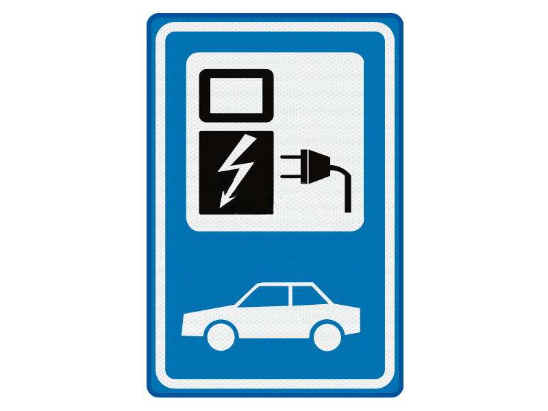 Verkeersbord BW101Sp19 - Parkeren elektrische auto 40 x 60 cm