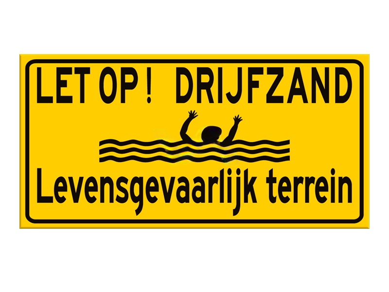 Drijfzand bord - vlak - 80 x 40 cm geel