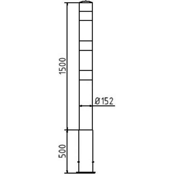 132415_Beschermpaal___152_mm_geel_zwart_met_grondkoker_p3