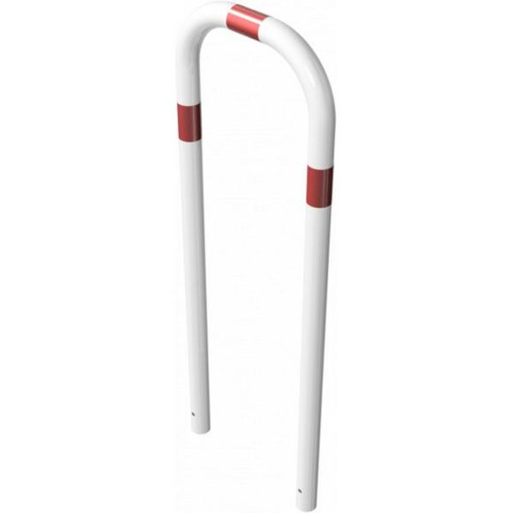 Sluishek 1400 mm hoog wit-rood in beton | ø 60 mm | 50 x 140