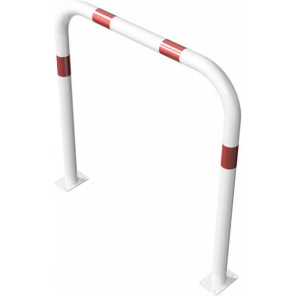 Sluishek 1000 mm hoog wit-rood met voet | ø 60 mm