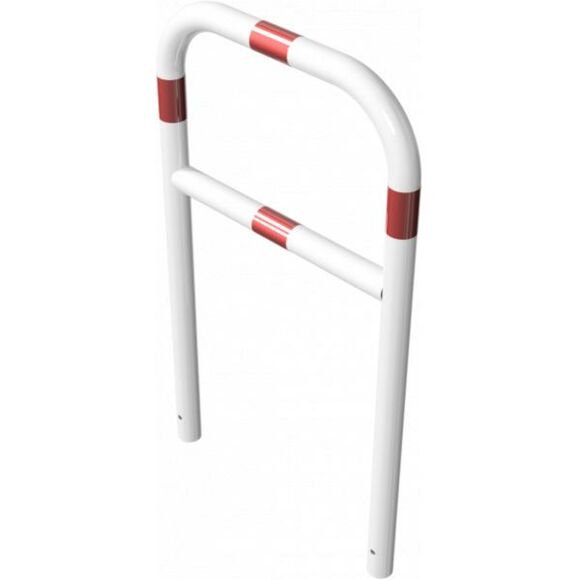 Sluishek met dwarsstang 1200 mm hoog wit-rood in beton | ø 60 mm