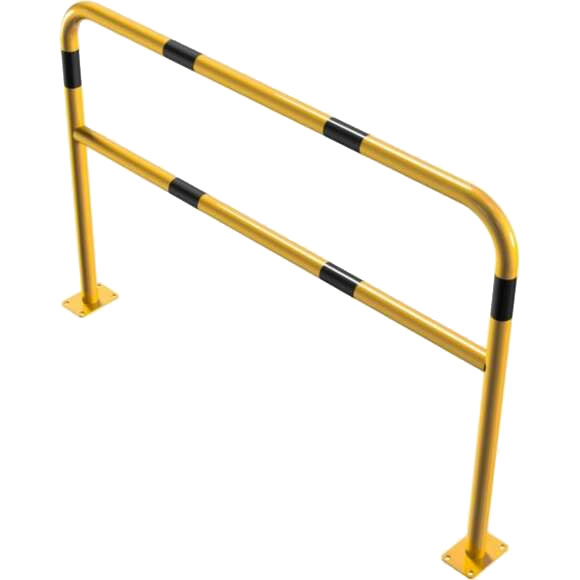 Beschermhek 1000 mm hoog geel/zwart met voeten | ø 48 mm | 100 x 100