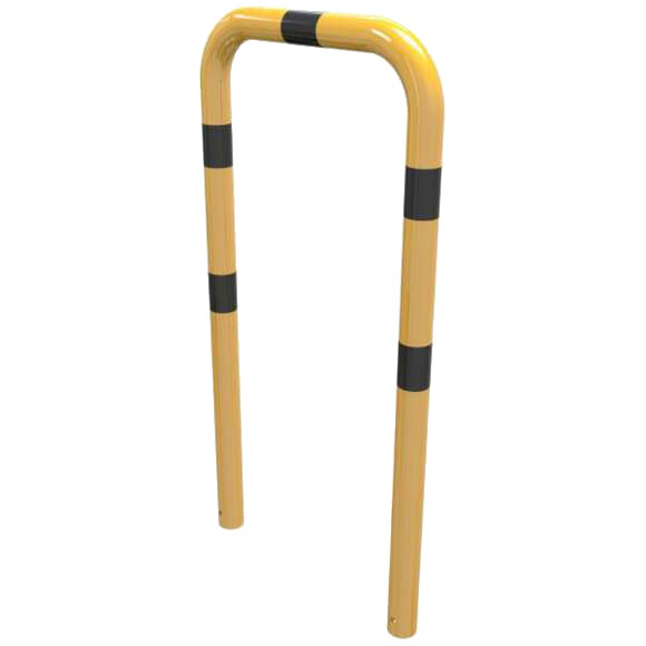 Beschermhek ø 76mm geel/zwart in beton | 1150 mm hoog | 75 x 115