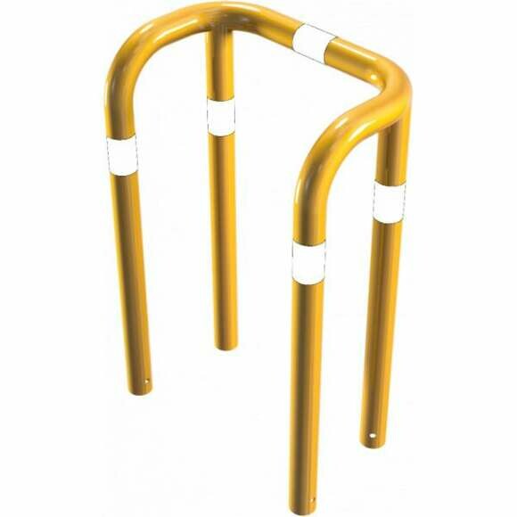 Beschermbeugel ø 76 U-beugel geel/zwart in beton | 75 x 45 x 115