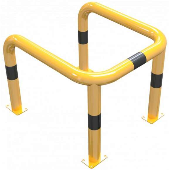 Beschermbeugel ø 76 U-beugel geel/zwart met voeten | 75 x 45 x 65 