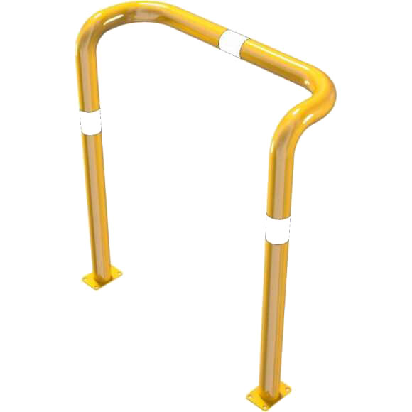 Beschermbeugel ø 76 U-boog geel/zwart met voeten | 100 x 45 x 115