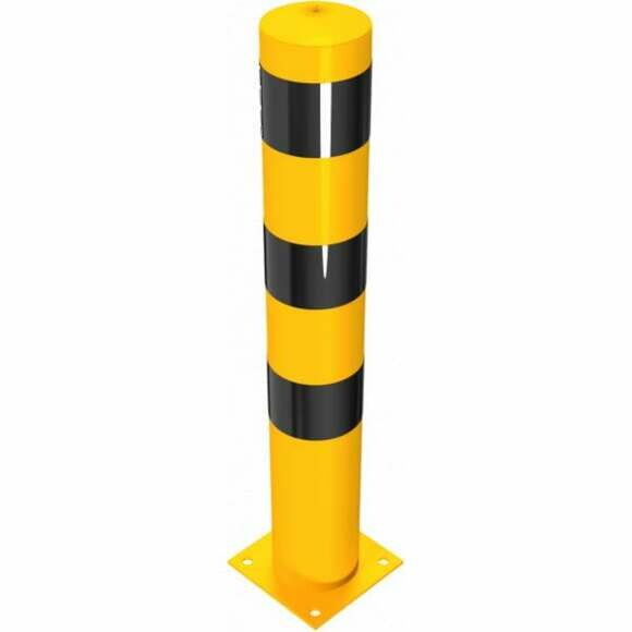 Beschermpaal ø 152 mm geel/zwart 100 cm met voetplaat