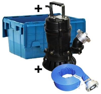 JS dompelpomp UW400 200l/min incl. 10m slang en storz