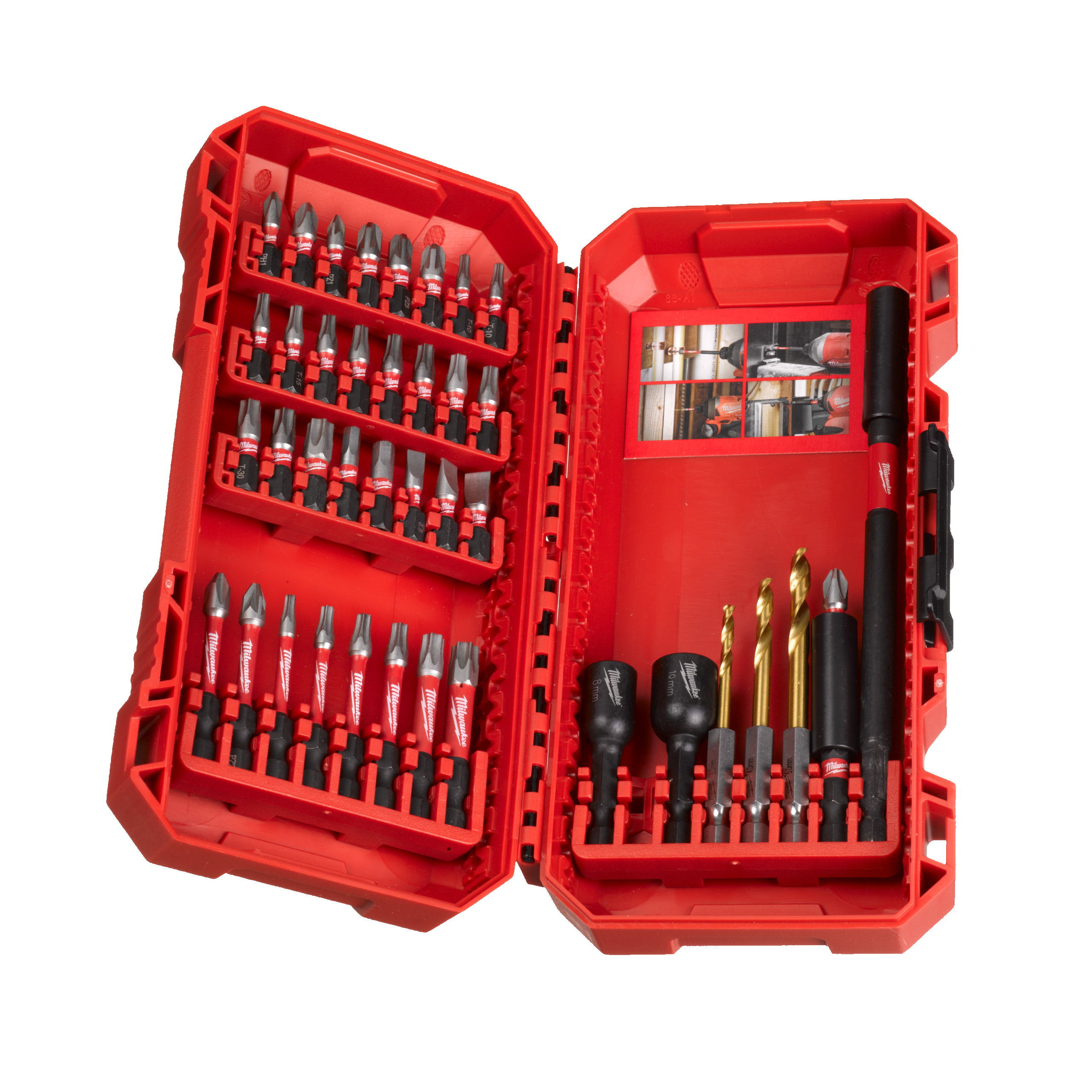 136805_Milwaukee_Schroefbitset_SHOCKWAVE_40_delig__bits__doppen_en_Red_Hex_boren_p1