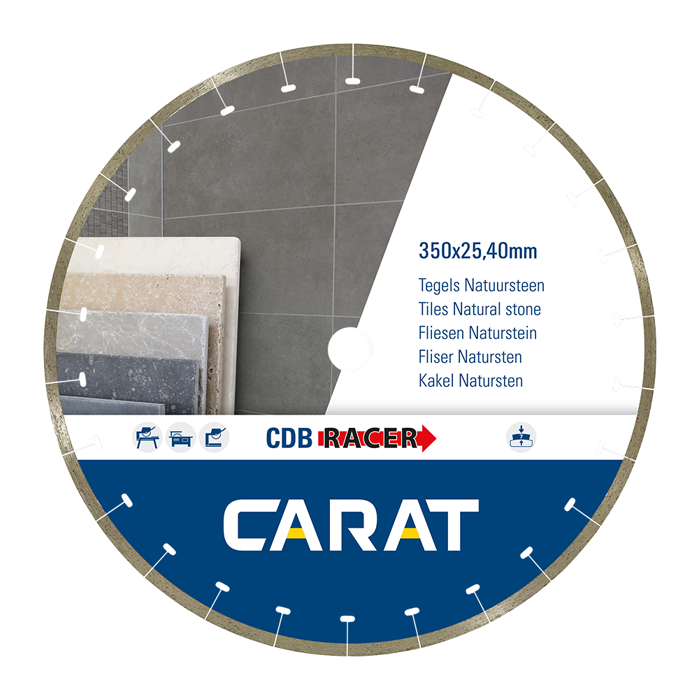 Carat Diamantzaagblad Tegels Natuursteen Ø350x25,40mm, CDBM RACER