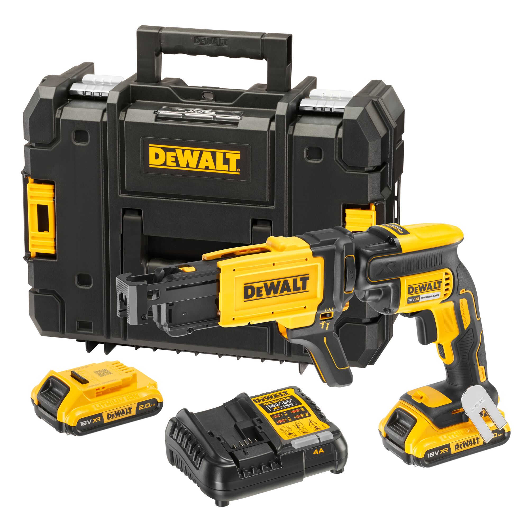 DeWalt 18V schroefautomaat 4400tpm incl bandmechanisme 2x 2.0Ah DCF620D2K-QW