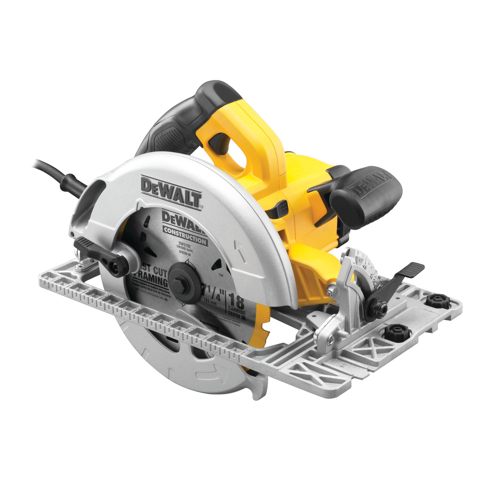 DeWalt cirkelzaag 190/67mm 1600W geschikt voor geleiderail DWE576K-QS