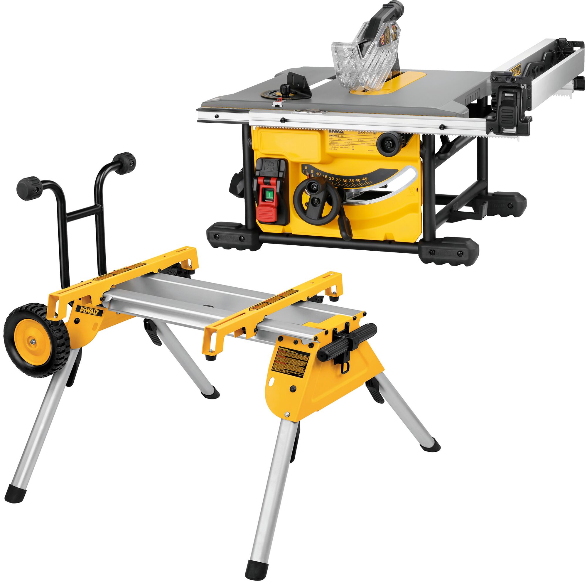 DeWalt zaagtafel 210mm 1850W met onderstel DWE7485RS-QS