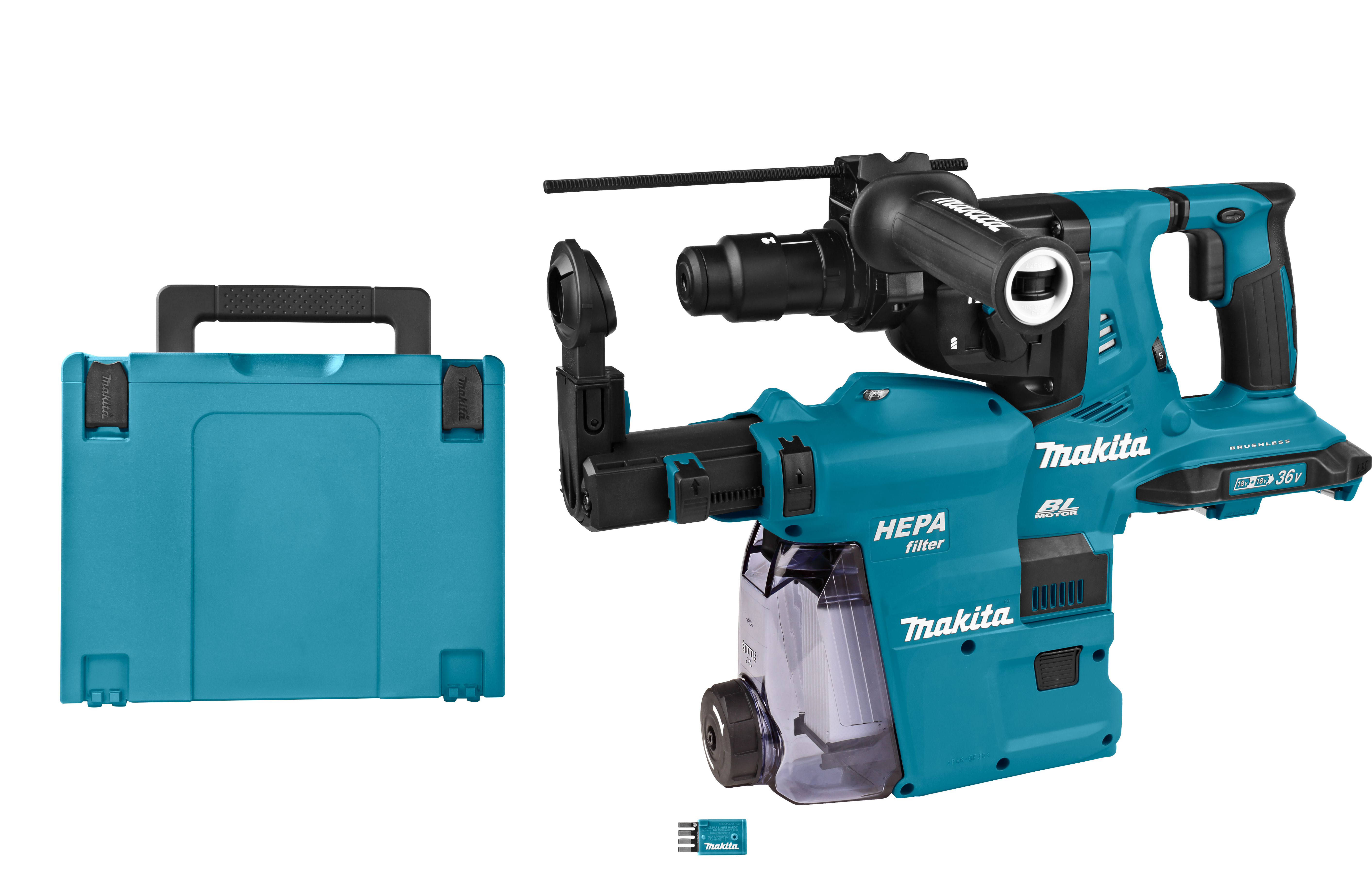 Makita combihamer 28mm DHR283ZWJU 2x18V 2.9J stofafzuiging AWS