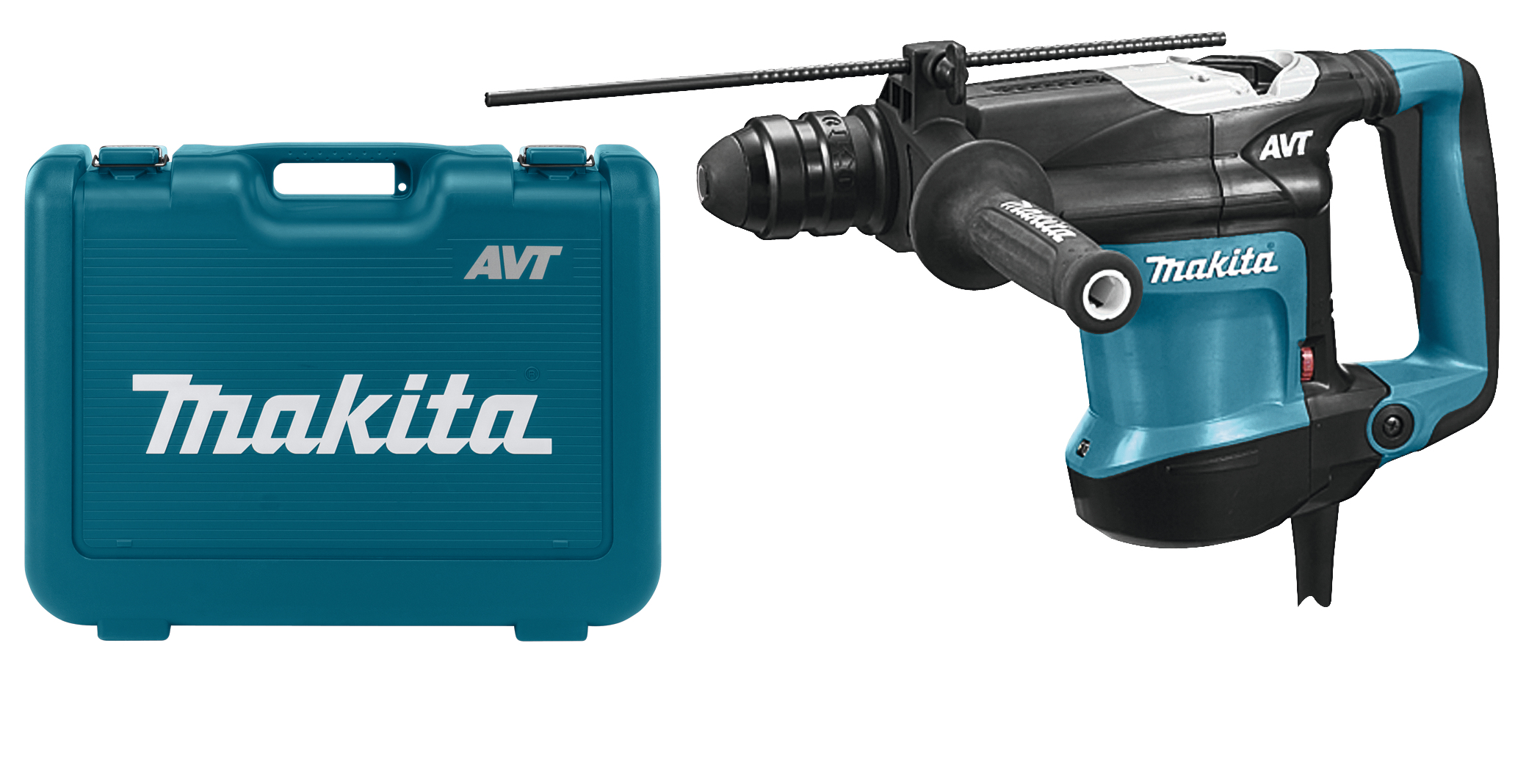 Makita 230V combihamer 32mm SDS-plus 4.9J L-vorm AVT wisselbare boorkop HR3210FCT