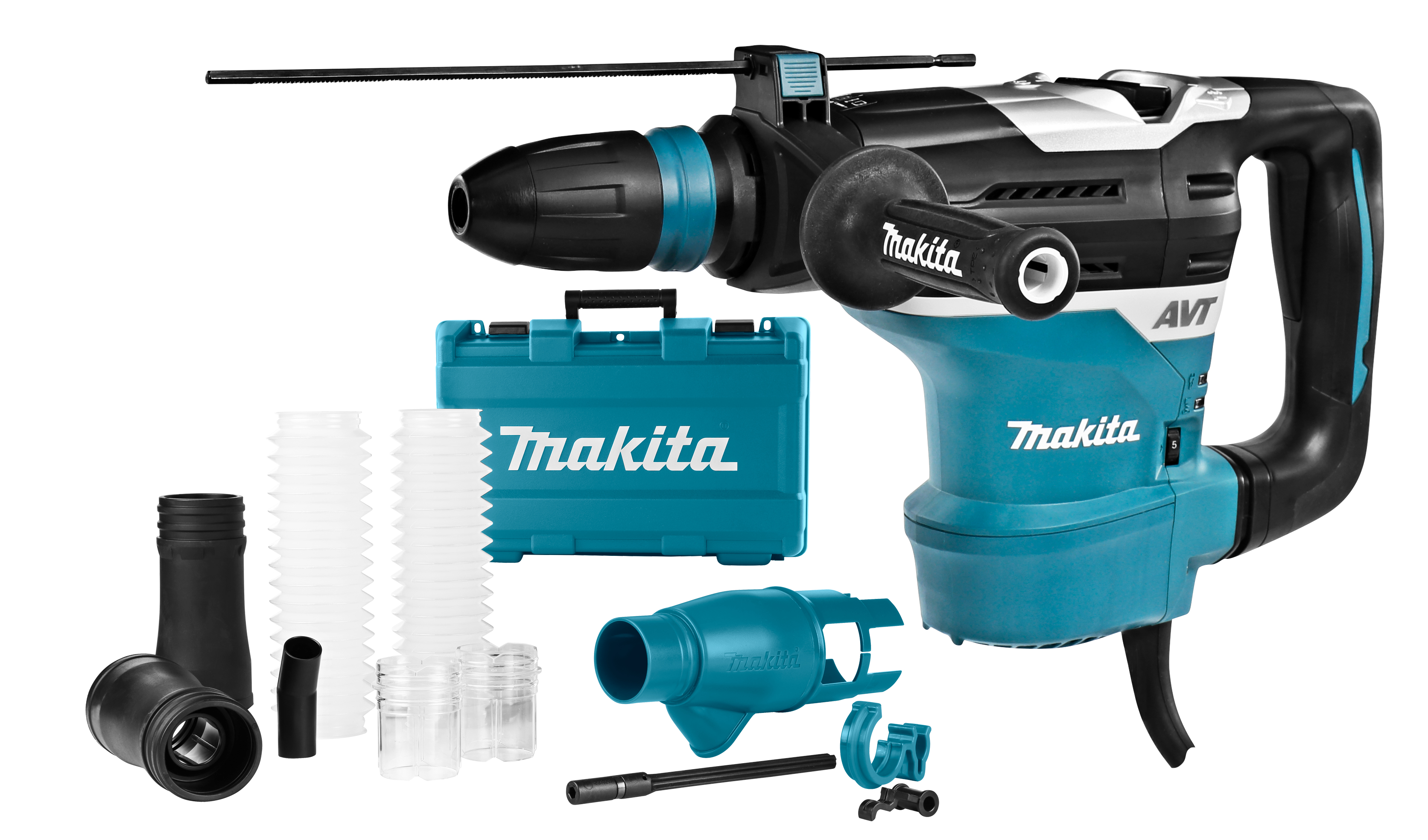 Makita 230V combihamer 40mm SDS-max 8.0J L-vorm AVT stofafzuiging HR4013CV
