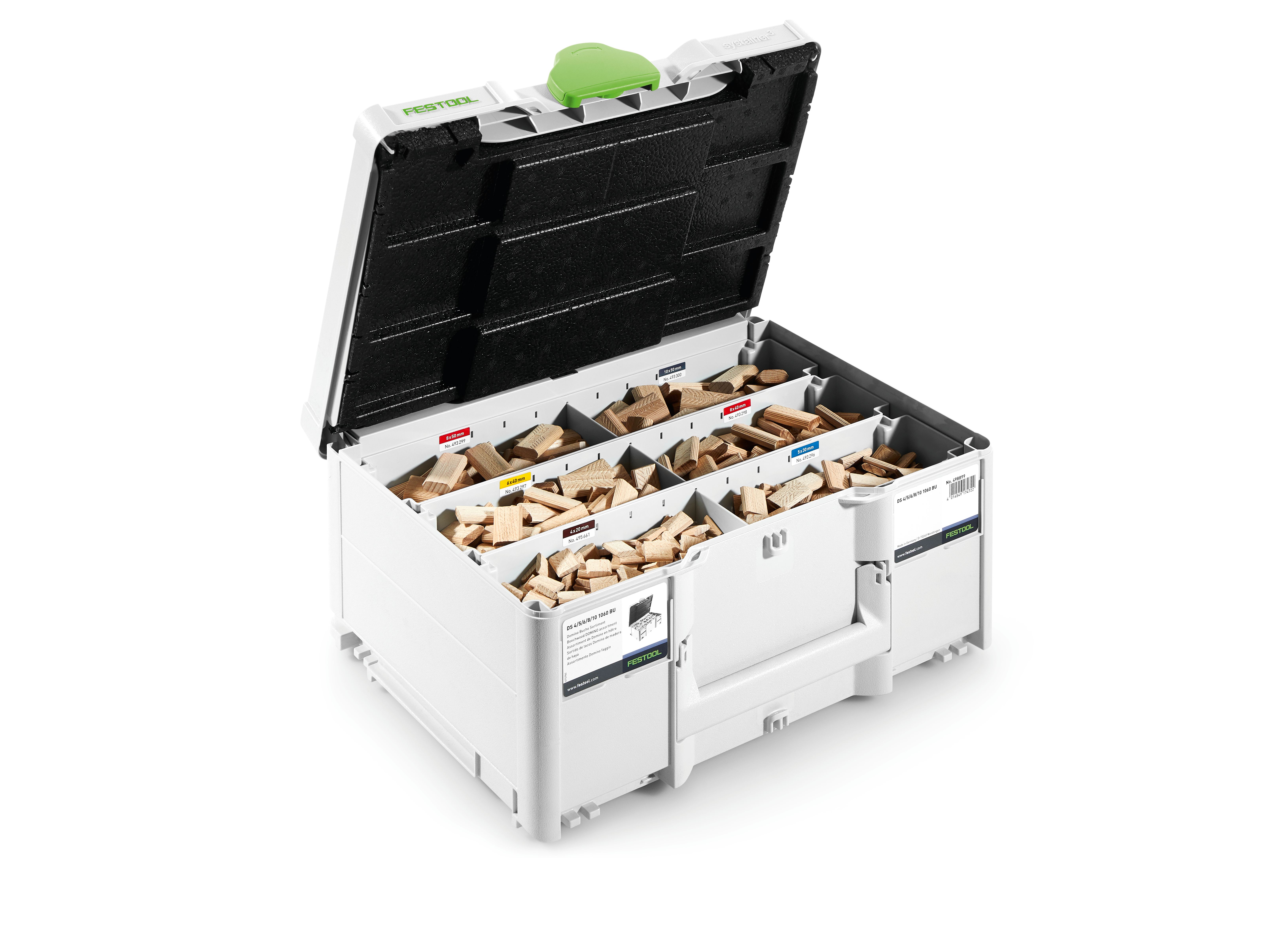 Festool DOMINO stenen beuken assortiment DS 4/5/6/8/10 1060 BU