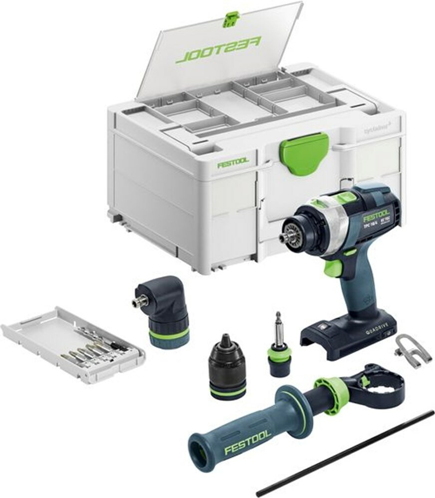 Festool 18V klopboor-schroefmachine 75Nm QUADRIVE TPC 18/4 I-Basic-Set