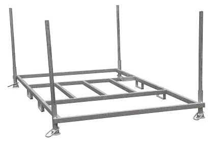 Bouwhek stapelpallet incl. 4 rongen