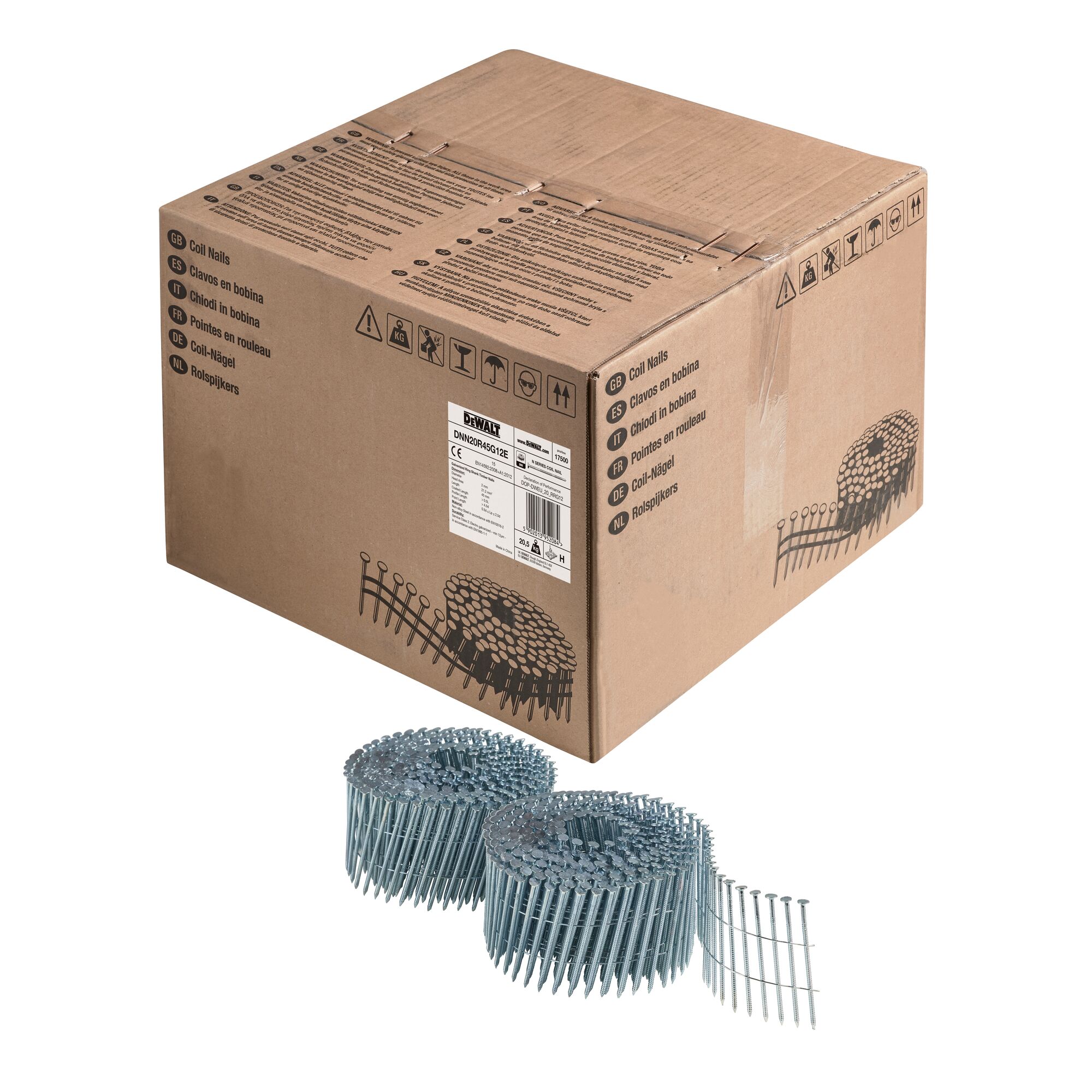 DeWalt Trommelspijkers 2.03 - 45mm geringd gegalvaniseerd G12 17.5m DNN20R45G12E