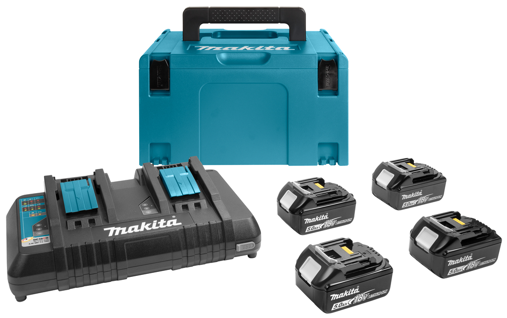 Makita 18V startset 4x 5.0Ah duolader 9A Mbox 197626-8