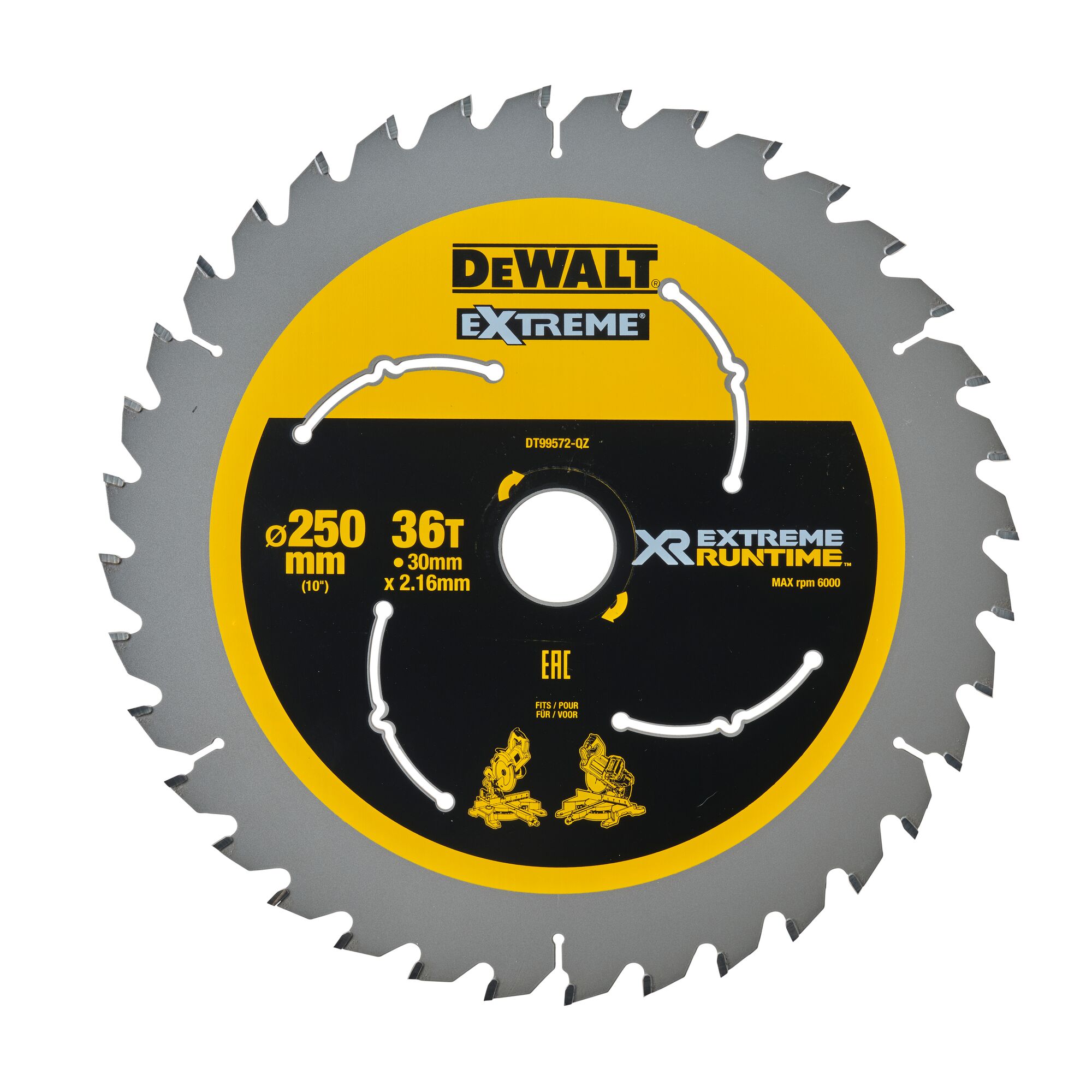 146640_Dewalt_Cirkelzaagblad_250x30x2_16_36T_Xtreme_Runtime__DT99572_p1