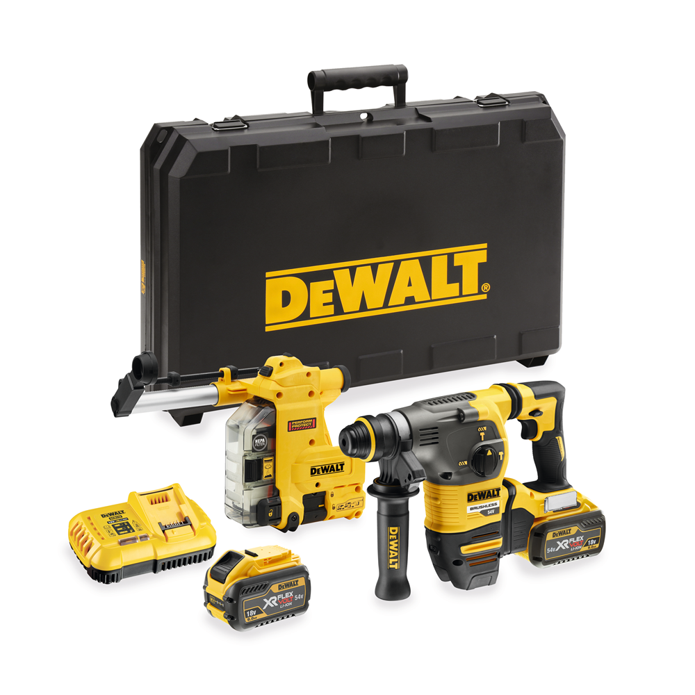 147438_Dewalt_54V_combihamer_30mm_SDS_plus_3_5J_Flexvolt_wisselbare_boorkop_stofafzuiging__2x_9_0Ah_DCH335X2_QW_p1