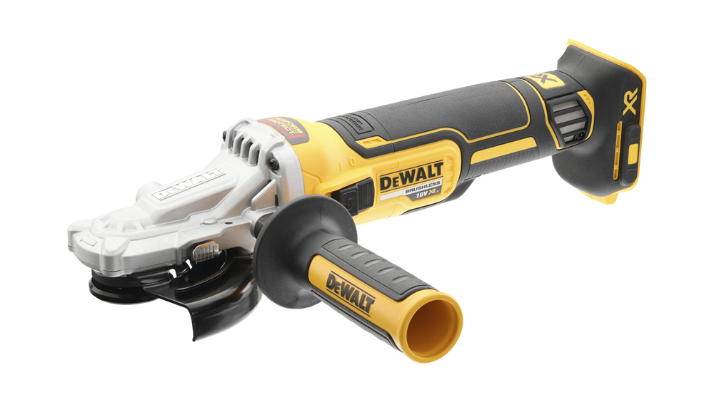 DeWalt 18V haakse slijper 125mm met platte kop en schuifschakelaar DCG405FN-XJ