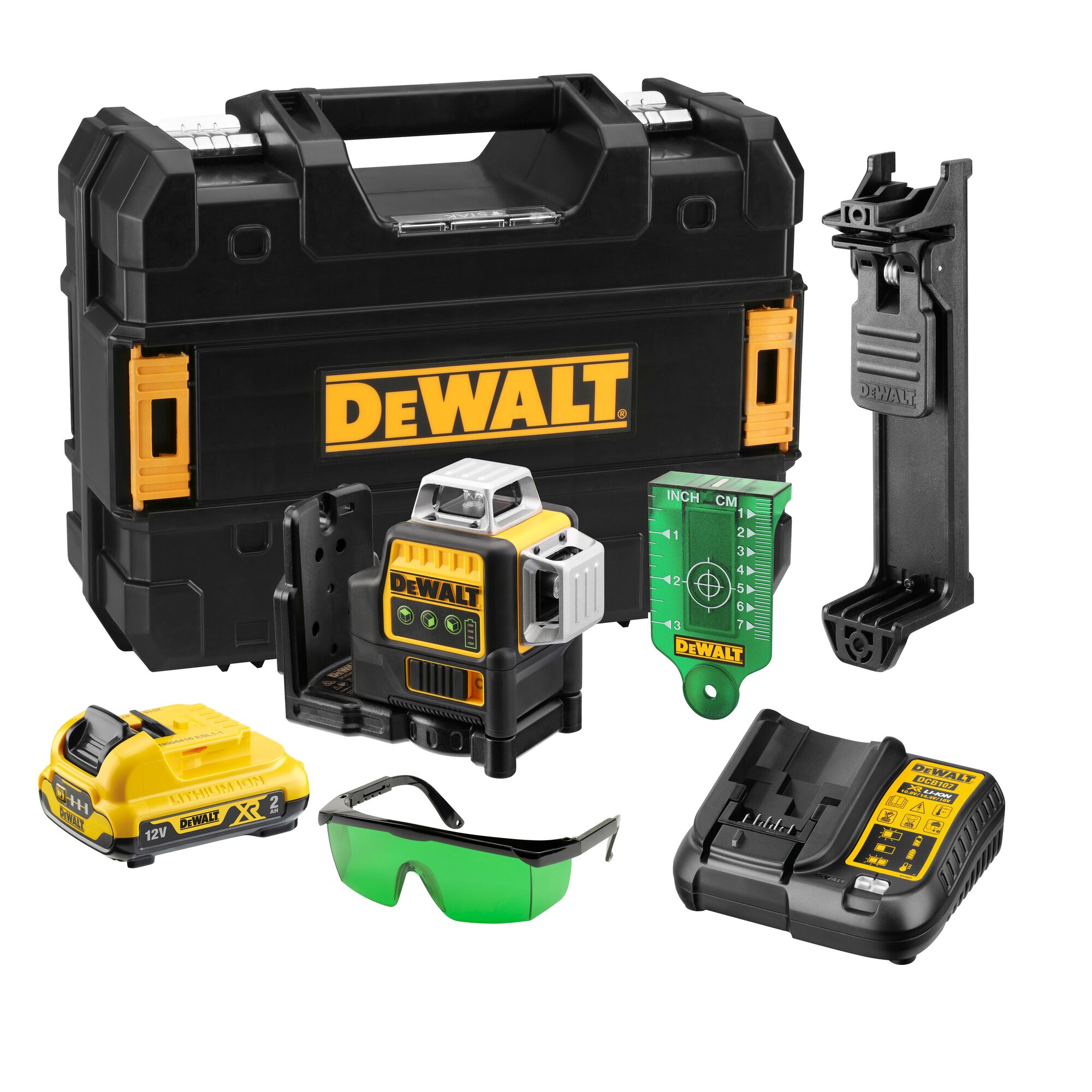 DeWalt 12V kruislijnlaser 3x360° groen 1 x 2.0Ah DCE089D1G-QW
