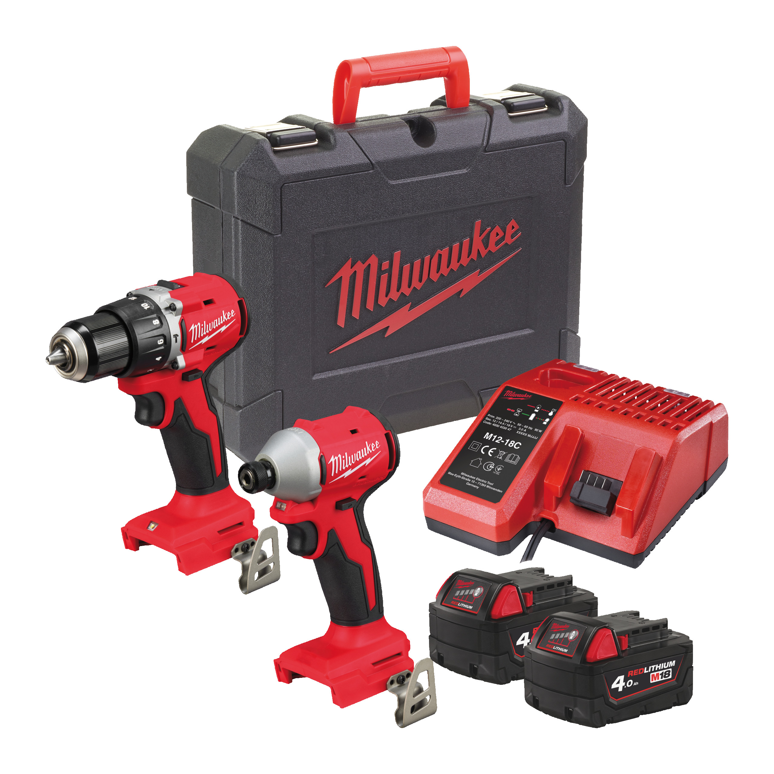 Milwaukee 18V combiset 2-kit compact M18 BLCPP2A-402C